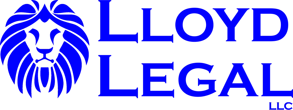 "Lloyd Legal LLC logo with a background of legal documents, representing professionalism and expertise."